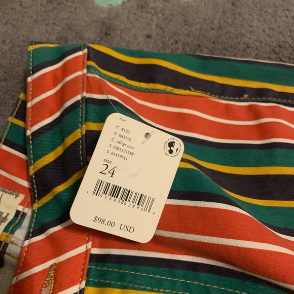 Never been worn Free People Colorful Striped flare jeans size 24 - Picture 4 of 6